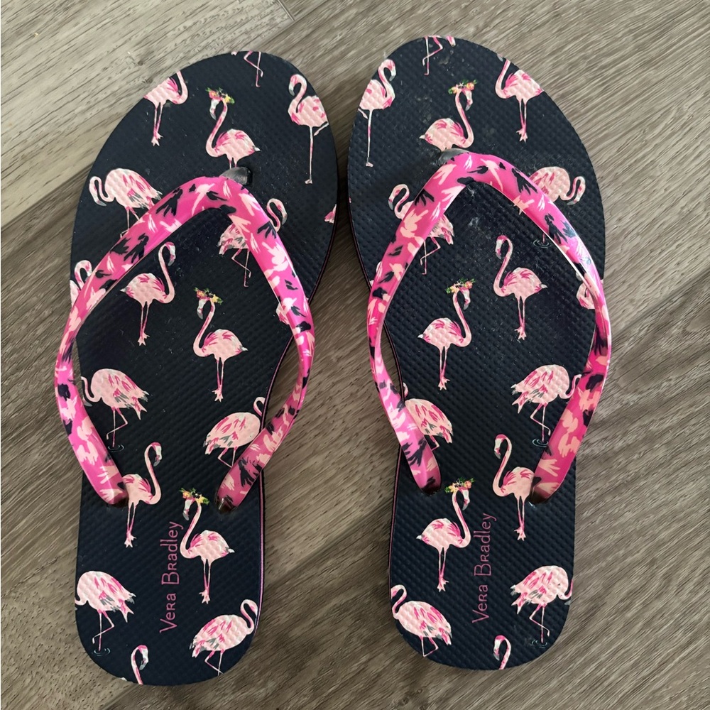 Vera Bradley Pink Flamingo Flip Flops